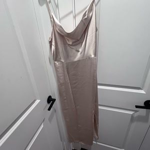 Beige silk bridesmaids dress